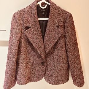 Talbots Tweed One Button Two Pocket Blazer SZ 14
